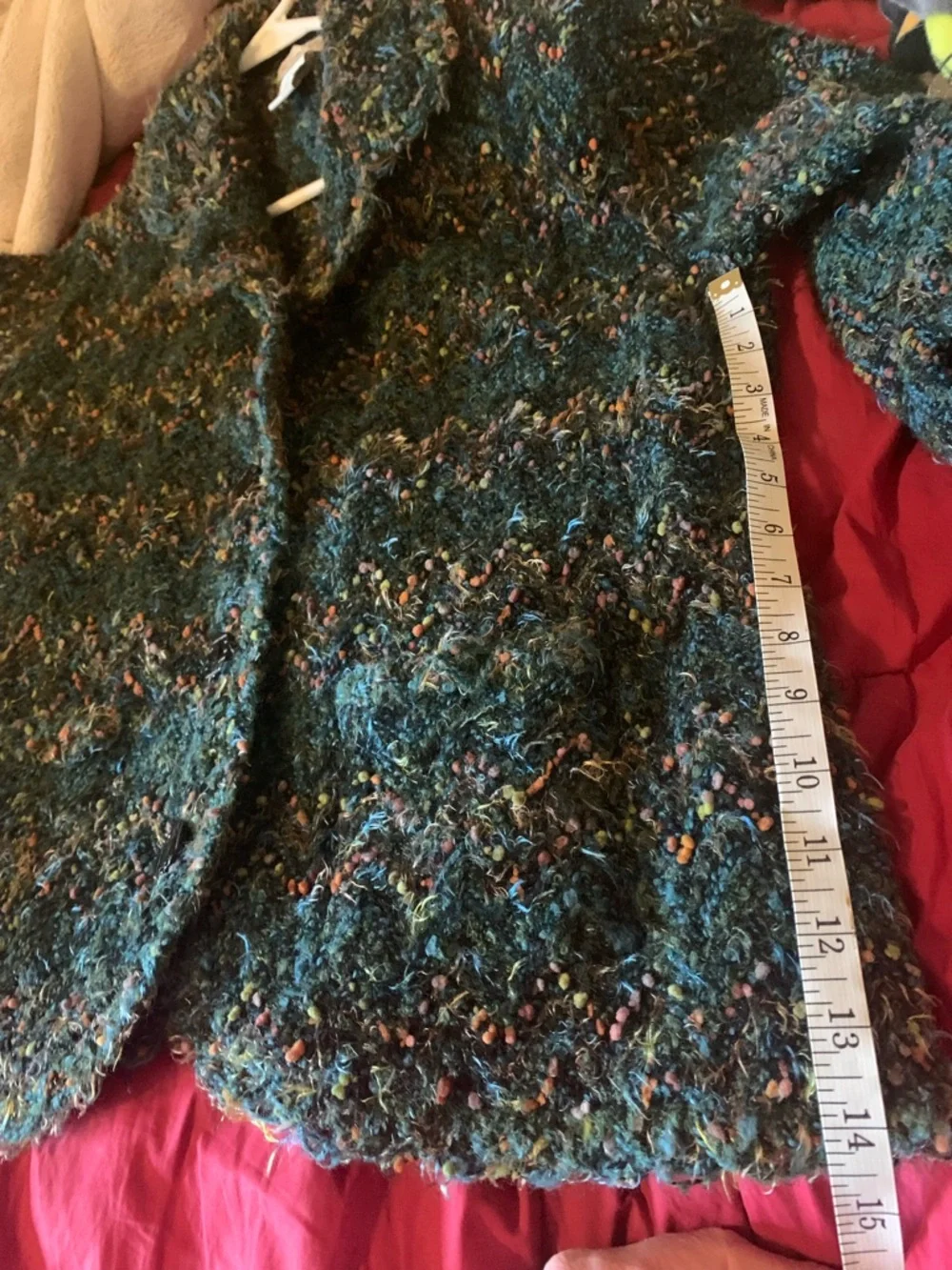 TWEEDS vintage women’s knit sweater blazer sz L - Picture 9 of 13